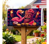 Coperture magnetiche per cassette postali con uccelli tropicali, maschera Tiki tropicale vibrante cocco estate pesca copertura per la decorazione del portico anteriore 45,7 x 53,7 cm