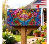 Coperture magnetiche per cassette postali con uccelli tropicali, palme tropicali colorate, sole estate pesca, coperture per cassetta delle lettere per esterni, decorazione da cortile 53 x 64 cm