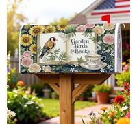 Coperture magnetiche per cassette postali con uccello, copertura per cassetta postale da giardino vintage girasole rosa verde primavera copertura per la decorazione della porta d'ingresso, 45,7 x 53,7