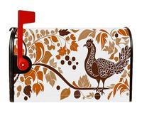Coperture magnetiche per cassette postali con uccello, rustiche foglie e rami autunnali marroni per le vacanze, per decorazioni per casa e giardino, 53 x 64 cm