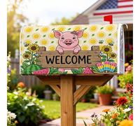 Coperture magnetiche per cassette postali, copertura estiva per cassetta postale gialla con girasole giocoso e anguria, copertura per la decorazione del prato 45,7 x 53,7 cm