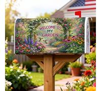 Coperture magnetiche per cassette postali, copertura per cassetta postale da giardino con colibrì e arco da giardino, colore verde primaverile, per decorazione portico anteriore, 45,7 x 53,7 cm