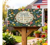 Coperture magnetiche per cassette postali, copertura per cassetta postale stagionale primaverile rustica con api e farfalle verde primaverile, per esterni, giardino, cortile, decorazione, 53 x 64 cm