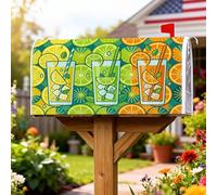 Coperture magnetiche per cassette postali da cocktail, protezione per cassetta postale estiva tropicale, agrumi, menta, verde estate, protezione per la decorazione del prato, 53 x 64 cm