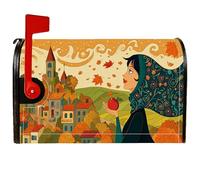 Coperture magnetiche per cassette postali da donna, con frutta autunnale fantasiosa, foglie autunnali, decorazioni per cassetta postale arancione, decorazione per cortile, 45,7 x 53,3 cm