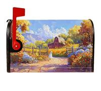 Coperture magnetiche per cassette postali da fienile, fiori rustici di fattoria, percorsi autunnali, colore arancione, per decorazioni esterne, 45,7 x 53,7 cm