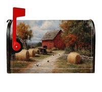 Coperture magnetiche per cassette postali da fienile, rustiche, balle di fieno, polli autunnali, copertura per cassetta delle lettere per decorazione della porta d'ingresso, 53 x 64 cm
