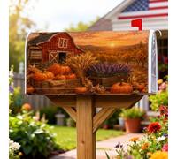 Coperture magnetiche per cassette postali da fienile, rustiche con zucche al tramonto e autunno, colore arancione, per esterni, decorazioni per casa e giardino, 45 x 53 cm