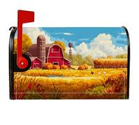 Coperture magnetiche per cassette postali da fienile, rustiche fattoria che vincono polli autunnali rossi per la decorazione esterna del cortile 53 x 64 cm