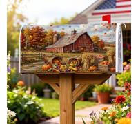 Coperture magnetiche per cassette postali da fienile, rustiche fattoria, zucche, raccolti, verdure, autunnali, arancioni, decorazioni per cassette postali per portico anteriore, 45 x 53 cm
