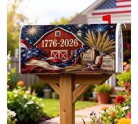 Coperture magnetiche per cassette postali da fienile, rustiche patriottiche, fuochi d'artificio per il giorno dell'indipendenza del grano, protezione per cassetta postale rossa, decorazione per