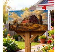 Coperture magnetiche per cassette postali da fienile, rustiche rustiche per recinzione autunnale rossa, decorazioni per cassette postali per giardino, cortile, 45,7 x 53,3 cm