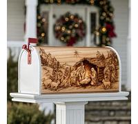 Coperture magnetiche per cassette postali del presepe, stile tradizionale rustico con pecora, stelle, Natale, marrone, per decorazioni per casa e giardino, 45,7 x 53,3 cm