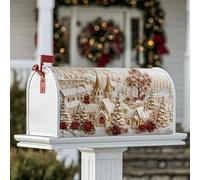 Coperture magnetiche per cassette postali della chiesa, copertura per cassetta postale bianca invernale con alberi di neve per giardino, patio, decorazione 45,7 x 53,3 cm