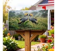 Coperture magnetiche per cassette postali della gru, natura rustica felce erba primavera verde involucro per la decorazione del giardino esterno 53,3 x 65,5 cm