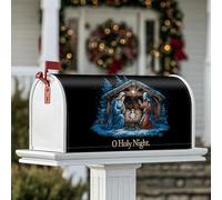 Coperture magnetiche per cassette postali della nività, copertura per cassetta della posta di Natale, motivo: stella religiosa e maria, colore blu, per decorazione portico anteriore, 53 x 65,5 cm