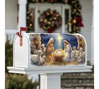 Coperture magnetiche per cassette postali della nività, stile tradizionale rustico con pecora, stella, Natale, oro, decorazione per cortile, 45,7 x 53,3 cm
