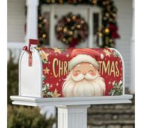 Coperture magnetiche per cassette postali di Babbo Natale, decorazione natalizia rossa per cassetta delle lettere per giardino, patio, 53 x 64 cm