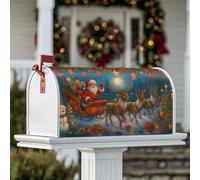 Coperture magnetiche per cassette postali di Babbo Natale, decorazione natalizia rossa per cassetta delle lettere da giardino, 45,7 x 53,3 cm