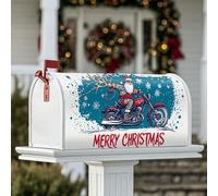 Coperture magnetiche per cassette postali di Babbo Natale, decorazioni natalizie per cassetta delle lettere con renna di Natale, decorazioni per esterni da giardino, 53 x 64 cm