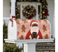 Coperture magnetiche per cassette postali di Babbo Natale, fantasioso omino di pan di zenzero natalizio con bastoncino di zucchero rosso per decorazioni esterne 53 x 64 cm