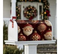 Coperture magnetiche per cassette postali di Babbo Natale, ornamenti natalizi natalizi, fiocchi di neve, protezione per cassetta postale rossa per la casa e il giardino, 53 x 64 cm