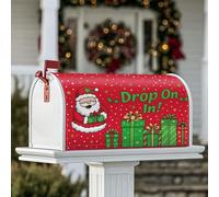 Coperture magnetiche per cassette postali di Babbo Natale, regali di Natale con agrifoglio rosso, decorazione per esterni, giardino, cortile, 53 x 64 cm