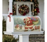 Coperture magnetiche per cassette postali di Babbo Natale, regali natalizi con pupazzo di neve, decorazioni rosse per cassetta delle lettere per decorazione del prato, 45,7 x 53,3 cm