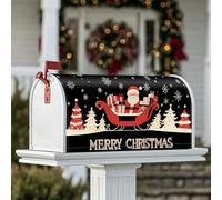Coperture magnetiche per cassette postali di Babbo Natale, regali natalizi con slitta natalizia rossa, protezione per la posta per esterni e cortile, 53 x 64 cm