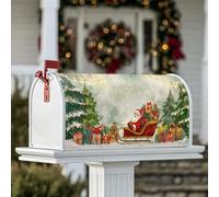 Coperture magnetiche per cassette postali di Babbo Natale, regali natalizi per alberi di Natale, coperture verdi per cassetta delle lettere per esterni, per decorazione da giardino e cortile, 53 x