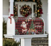 Coperture magnetiche per cassette postali di Babbo Natale, regali natalizi per albero di Natale, copertura decorativa rossa per cassetta postale per la decorazione del portico anteriore, 45,7 x 53,7