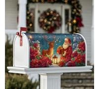 Coperture magnetiche per cassette postali di Babbo Natale, renna stella di Natale rossa per la decorazione della porta d'ingresso, 45,7 x 53,7 cm