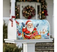 Coperture magnetiche per cassette postali di Babbo Natale, renne natalizie natalizie, copertura per cassetta postale rossa per giardino, cortile, decorazione 45,7 x 53,3 cm