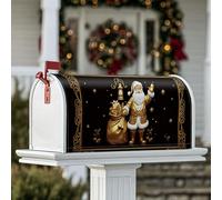 Coperture magnetiche per cassette postali di Babbo Natale, sacchetto regalo natalizio nero per la decorazione esterna del cortile 53 x 64 cm