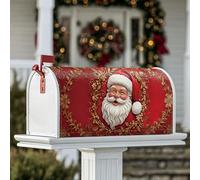 Coperture magnetiche per cassette postali di Babbo Natale, turbinii dorati con foglie di agrifoglio, protezione per la decorazione del cortile anteriore 53 x 64 cm