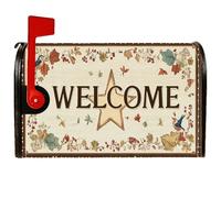 Coperture magnetiche per cassette postali di benvenuto, rustiche, con foglie di stelle, colore marrone, per esterni, decorazione per porta d'ingresso, 45 x 53 cm