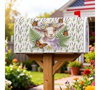 Coperture magnetiche per cassette postali di capra, rustiche fattoria farfalle, lavanda verde primavera, pelle per la decorazione della porta d'ingresso, 45,7 x 53,7 cm