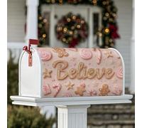 Coperture magnetiche per cassette postali di pan di zenzero, decorazioni natalizie per cassette postali natalizie, bastoncini di zucchero lecca-lecca, decorazioni per esterni, 45,7 x 53,7 cm