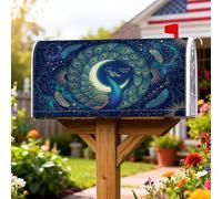 Coperture magnetiche per cassette postali di pavone, piume di luna celesti, protezione per la decorazione del cortile anteriore 53 x 64 cm