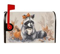 Coperture magnetiche per cassette postali di procione, autunnali rustiche foglie di zucca autunnali arancioni per le vacanze, decorazione per giardino, cortile, 53 x 65,5 cm