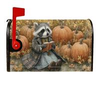 Coperture magnetiche per cassette postali di procione, copertura per cassetta postale autunnale fantasiosa zucca autunnale foglie autunnali arancioni per le vacanze per decorazioni da giardino per
