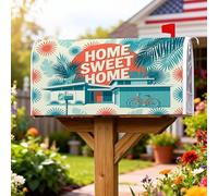 Coperture magnetiche per cassette postali domestiche, copertura per cassetta postale tropicale moderna con foglie di palma estiva turchese stagionale per decorazioni per la casa e il giardino, 45,7 x