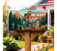 Coperture magnetiche per cassette postali escursionistiche, avventure all'aperto, montagne con cani, festa del papà, decorazioni verdi per cassetta delle lettere per decorazione del prato, 53 x 64 cm