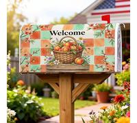 Coperture magnetiche per cassette postali estive, rustiche estive con fiori di pesche, colore arancione, per decorare la casa e il giardino, 45,7 x 53,3 cm