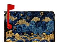 Coperture magnetiche per cassette postali, fantasiose case artistiche nuvole autunnali blu per decorazione portico anteriore 53 x 65,5 cm