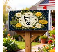 Coperture magnetiche per cassette postali floreali, rustiche con stampa di zampe di ape, colore blu navy, per decorazione della porta d'ingresso, 45,7 x 53,7 cm