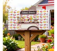 Coperture magnetiche per cassette postali gelato, copertura estiva per cassetta postale con anguria giocosa e palla da spiaggia estiva gialla per le vacanze per la decorazione del portico anteriore