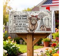 Coperture magnetiche per cassette postali Highland Cow, rustiche fattoria Winnowing Barn Everyday Brown Mailbox Skin per esterni decorazione cortile 53 x 64 cm