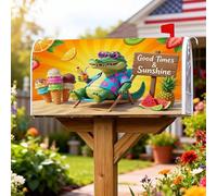 Coperture magnetiche per cassette postali in alligatore, copertura estiva per cassetta postale estiva giocoso gelato tropicale frutta verde copertura per la casa e il giardino decorazioni 53 x 64 cm