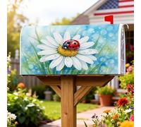 Coperture magnetiche per cassette postali in crisantemo, motivo coccinella primaverile, verde erba, verde primavera, coperture per cassette delle lettere per esterni, giardino, cortile, decorazione